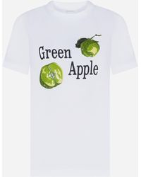 Sportmax - Renata Green Apple Cotton T-shirt - Lyst