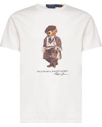 Polo Ralph Lauren - T-Shirt Polo Bear Custom Slim-Fit Bianca - Lyst