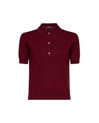 Max Mara - Burgundy Knit Smmpomposa Polo Shirt - Lyst