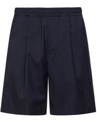 D 40 - Dark Stretch Virgin Wool Blend Shorts - Lyst