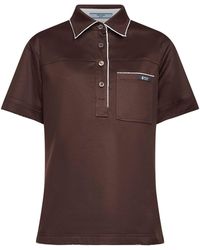 Prada - Ebony Lisle Cotton Polo Shirt - Lyst