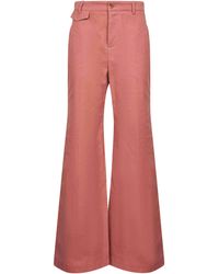 Chloé - Cotton Canvas Flared Trousers - Lyst