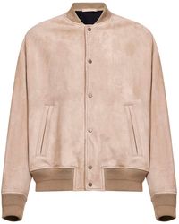 Salvatore Santoro - Sand Suede Cay Bomber Jacket - Lyst