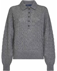 Polo Ralph Lauren - Cable-Knit Wool And Cashmere Polo Shirt - Lyst