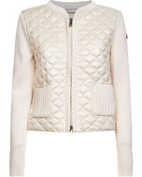 Moncler - Natural Quilted And Padded Zip-Up Cardigan - Lyst