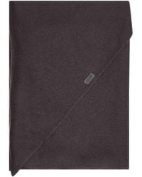 Brunello Cucinelli - Coffee Cashmere Large Scarf With Monili - Lyst