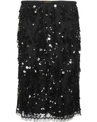 Gucci - Lace Embroidered Sequin Midi Skirt - Lyst