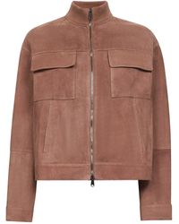 Brunello Cucinelli - Brown Couture Suede Monili Jacket - Lyst