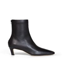 TOTEME - Soft Nappa Leather Mid-Heel Ankle Boots - Lyst