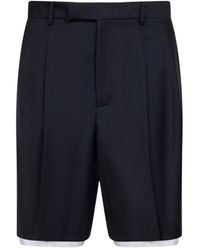 Jil Sander - Wool Canvas Double-Layer Shorts - Lyst