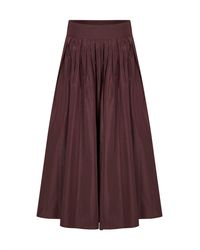 Max Mara - Burgundy Taffeta Smmromina Long Pleated Skirt - Lyst