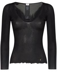 Saint Laurent - Ribbed Silk Knit Cassandre Top - Lyst