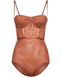 Zimmermann - Tan Stretch Mesh Rebellion Corset Bodysuit - Lyst