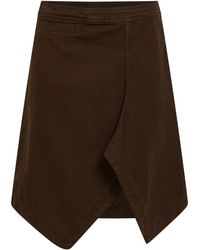 Lemaire - Cocoa Denim Asymmetric Skirt - Lyst