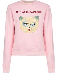 Valentino - Le Chat De La Maison Embroidered Sweatshirt - Lyst