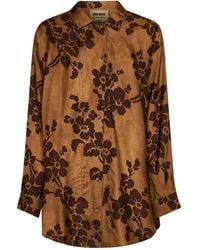 Uma Wang - Tan Viscose And Cupro Printed Tyesha Shirt - Lyst