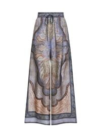 Zimmermann - Tapestry-Print Silk Habotai Wanderlust Trousers - Lyst