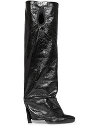 The Attico - Crackled Leather "Leon" High Boots - Lyst