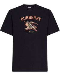Burberry - Cotton T-Shirt With Knight Check - Lyst
