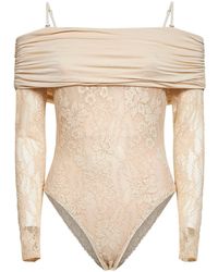 Zimmermann - Cream Lace Rebellion Bodysuit - Lyst