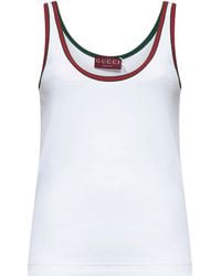 Gucci - Web Detail Cotton Tank Top - Lyst
