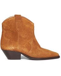 Isabel Marant - Cognac Suede Dewina Western Ankle Boots - Lyst