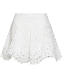 Charo Ruiz - Embroidered Cotton Blend Sail Mini Skirt - Lyst