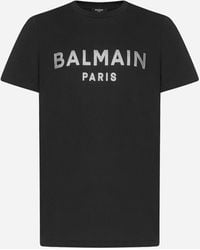 Balmain Logo Cotton T-shirt - Black
