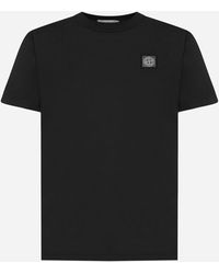 Stone Island Logo-patch Cotton T-shirt - Black