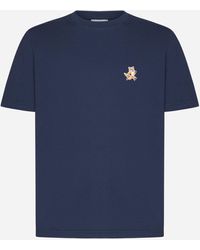 Maison Kitsuné - Speedy Fox Patch Cotton T-shirt - Lyst