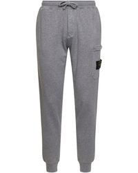 Stone Island - Dust Melange Organic Mélange Cotton Fleece Joggers - Lyst