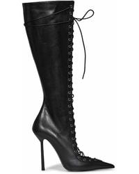 Le Silla - Semi-Polished Nappa Leather Colette 120 Mm Knee-High Boots - Lyst