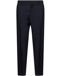 Jil Sander - Dark Wool And Mohair Tapered Trousers - Lyst