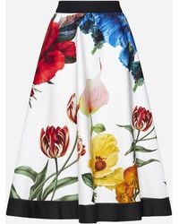Alice + Olivia - Nilda Print Cotton Midi Skirt - Lyst
