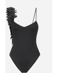 LaRevêche Costume intero Assuan con decorazioni floreali - Nero