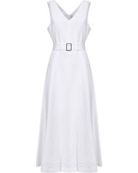 Blanca Vita - Viscose And Linen Apred Belted Midi Dress - Lyst