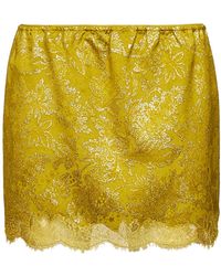 Saint Laurent - Jacquard And Lace Baroque Mini Skirt - Lyst