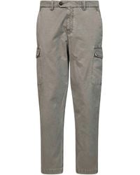 Brunello Cucinelli - Washed Peached Cotton Gabardine Cargo Trousers - Lyst