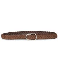 Brunello Cucinelli - Dark Suede Woven Belt - Lyst
