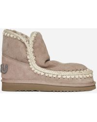 Mou - Eskimo Logo Suede And Shearling Ankle Boots - Lyst