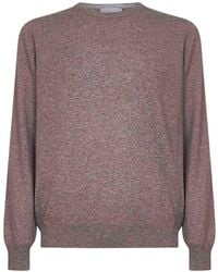 D 40 - Dark Wool And Cashmere Blend Crewneck Sweater - Lyst