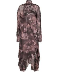DIESEL - Chiffon And Crêpe D-Riadi Asymmetric Midi Dress - Lyst