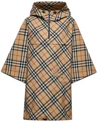 Burberry - Check Waterproof Poncho <Br - Lyst