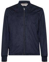Herno - Suede Effect Bomber Jacket - Lyst