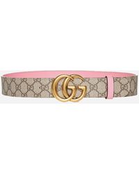 Gucci - GG Marmont Reversible Canvas And Leather Belt - Lyst