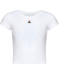 Vivienne Westwood - Ribbed Jersey Baby Peru Cropped T-Shirt - Lyst