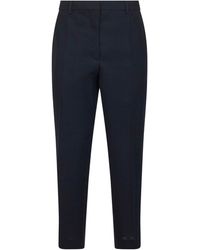 Prada - Virgin Wool Rush Stitch Trousers - Lyst