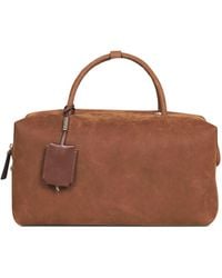 Max Mara - Dark Holdalllsuede Large Bowler Bag - Lyst