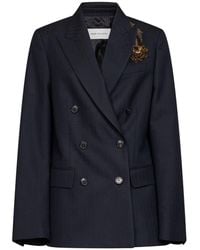 Dries Van Noten - Chevron Wool Barrysta Embroidered Blazer - Lyst