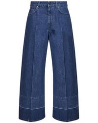 Givenchy - Cotton Denim Wide-Leg Jeans - Lyst